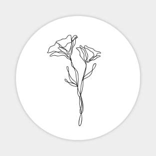 Wildflower Line Art | Floral Botanical Minimalist Lineart Magnet